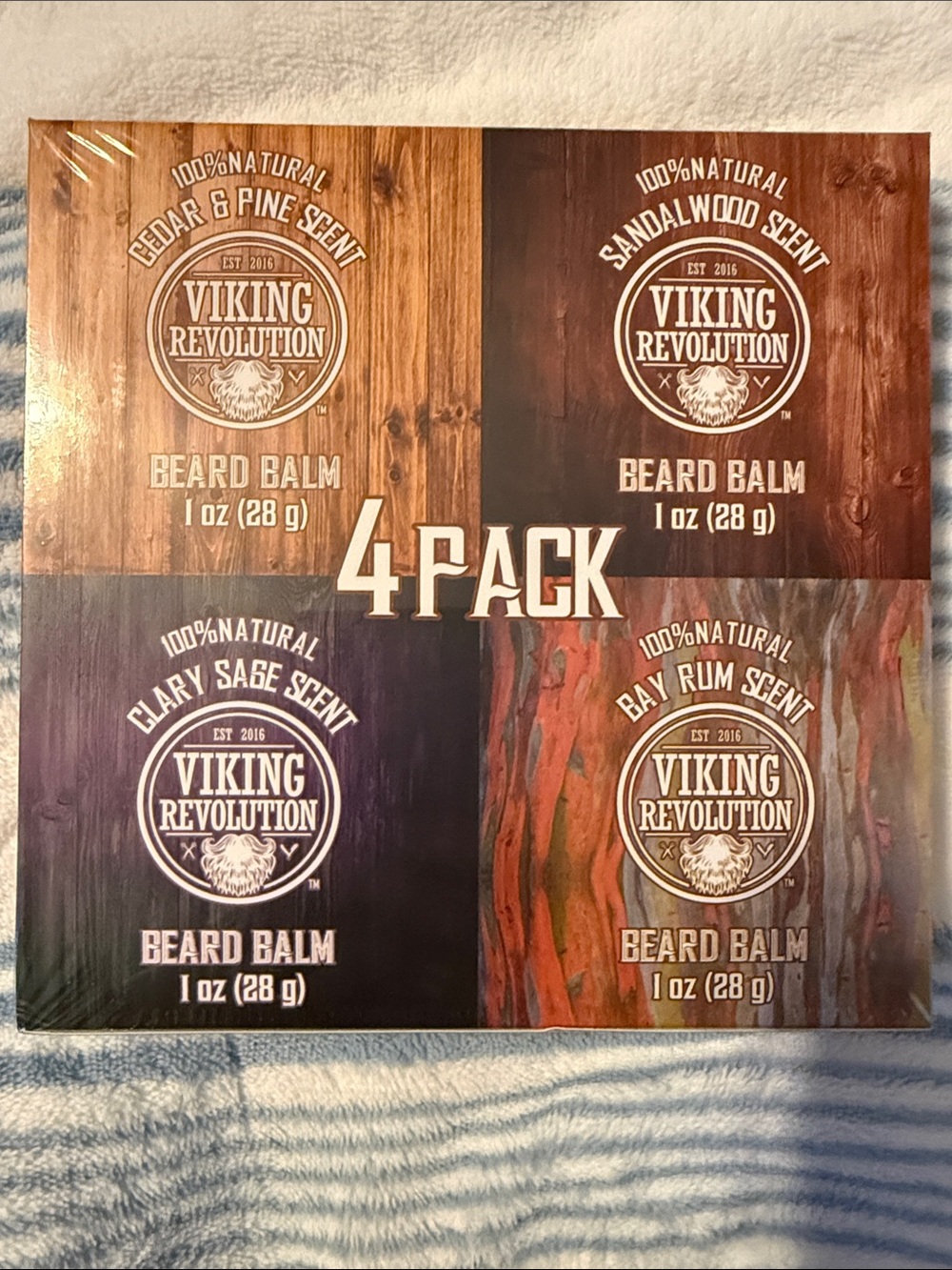 Revolution 4-Pack Beard Balm Set – Multi-Color Scents